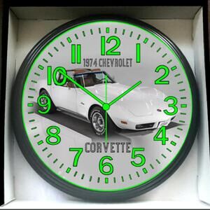 1974 Chevrolet Corvette Glow In The Dark Wall Clock New!